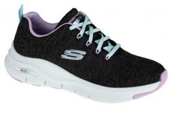 Buty sportowe Sneakersy damskie, Skechers Arch Fit Comfy Wave. Czarne obuwie sportowe damskie Skechers, bez wzorów, z materiału, trekkingowe. Za 515.15 zł.