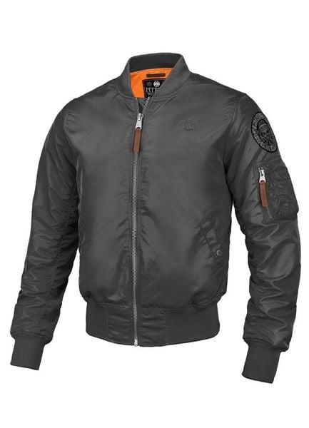 Kurtka przejściowa męska Pitbull MA-1 Logo. Zielone kurtki męskie PITBULL, m, z aplikacjami, z dzianiny, klasyczne, bez kaptura. Za 319.00 zł.