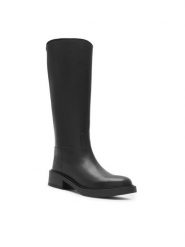 Lasocki Kozaki KAP-SL-21703 Czarny. Czarne kozaki damskie Lasocki, ze skóry, bez obcasa, na płaskiej podeszwie. Za 429.99 zł.
