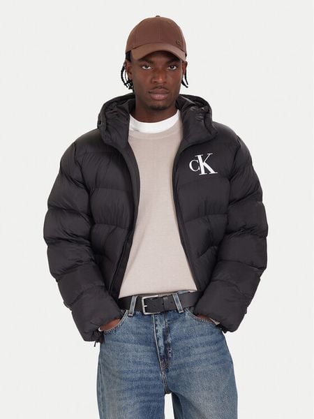 Calvin Klein Jeans Kurtka zimowa LV04RD528G Czarny Regular Fit. Czarne kurtki męskie Calvin Klein Jeans, na zimę, l, bez wzorów, z jeansu, bez kaptura. Za 609.99 zł.