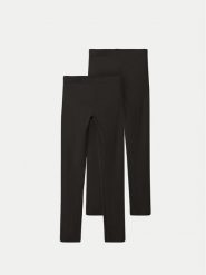NAME IT Komplet 2 par legginsów 13205781 Czarny Slim Fit. Czarne legginsy dla dziewczynek Name it, bez wzorów, z bawełny. Za 79.99 zł.