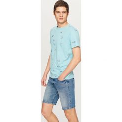 T-shirt z nadrukiem - Turkusowy. Niebieskie t-shirty damskie Reserved, l, bez wzorów, bez kołnierzyka. Za 39.99 zł.