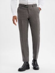 Finshley & Harding London Spodnie z zawartością wełny - Ben Mężczyźni Comfort Fit Sztuczne włókno brązowy, 46. Brązowe eleganckie spodnie męskie Finshley & Harding London, m, bez wzorów, z wełny. Za 399.95 zł.
