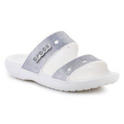 Crocs Klapki Classic Croc Glitter Ii Sandal W 207769-90H szare. Szare klapki damskie bez wzorów, z materiału, casualowe, bez obcasa. Za 303.63 zł.