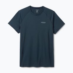 Koszulka męska Rab Sonic Tee. Niebieskie koszulki sportowe męskie RAB, m, bez wzorów, z materiału, bez kołnierzyka, bez ramiączek, na fitness i siłownię. Za 179.99 zł.