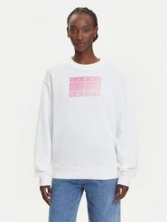 Tommy Jeans Bluza Gradient Flag DW0DW21396 Biały Relaxed Fit. Białe bluzy damskie Tommy Jeans, m, bez wzorów, z bawełny, bez kaptura. Za 369.99 zł.