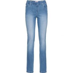 Wygodne jegginsy bonprix średni niebieski. Niebieskie legginsy damskie bonprix, z jeansu. Za 74.99 zł.