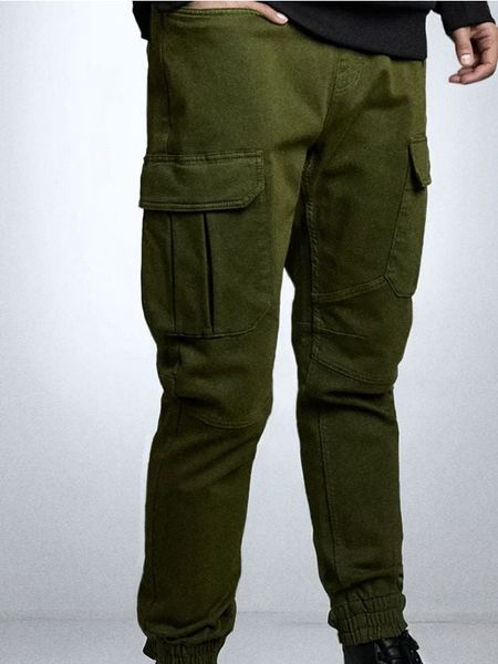 Jeansy regular jogger cargo - zielony. Zielone jeansy męskie Sinsay. Za 99.99 zł.