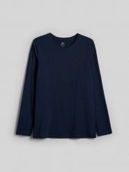 4F Longsleeve slim gładki męski - granatowy M. Niebieskie koszulki sportowe męskie 4f, m, bez wzorów, z bawełny, bez kołnierzyka, bez ramiączek. Za 69.99 zł.