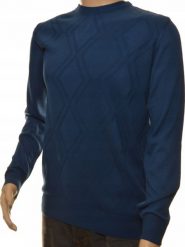 Leccos Sweter sweterek męski granatowy z kaszmirem M. Niebieskie swetry przez głowę męskie Leccos, m, bez wzorów, z kaszmiru, bez kołnierzyka. Za 79.99 zł.