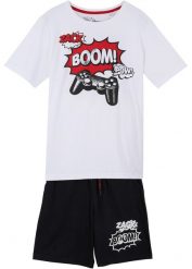 T-shirt + bermudy z dżerseju (2 części). Białe t-shirty dla chłopców bonprix, bez wzorów, z dżerseju, bez ramiączek. Za 77.99 zł.