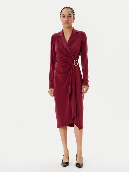 Joseph Ribkoff Sukienka koktajlowa 253145 Bordowy Slim Fit. Czerwone sukienki damskie Joseph Ribkoff, bez wzorów, z syntetyku, wizytowe, bez kołnierzyka, bez ramiączek. Za 679.00 zł.