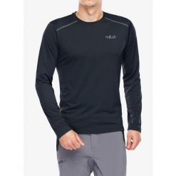 Bluza termoaktywna męska Rab Force LS Tee. Czarne bluzy męskie RAB, na zimę, m, bez wzorów, bez kaptura. Za 209.99 zł.