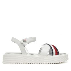 Sandały Tommy Hilfiger. Białe sandały dziewczęce Tommy Hilfiger, bez zapięcia. Za 249.99 zł.