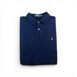 Second life - Polo Ralph Lauren koszulka męska z krótkim rękawem - Stan dobry. Niebieskie koszulki polo męskie Ralph Lauren, m, bez wzorów, z materiału, eleganckie, bez ramiączek. Za 85.16 zł.