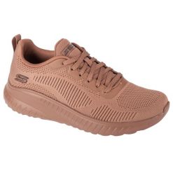Buty do chodzenia damskie Skechers Bobs Squad Chaos Face Off. Brązowe obuwie sportowe damskie Skechers, bez wzorów, z materiału, trekkingowe, Skechers Sport. Za 259.99 zł.