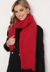 Bordowy Dzianinowy Szalik z Wiskozą i Wełną Batiola. Czerwone szaliki i chusty damskie Born2be, bez wzorów, z dzianiny, eleganckie. Za 29.99 zł.