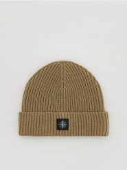 Czapka beanie z wiskozą - beżowy. Brązowe czapki i kapelusze męskie Reserved, bez wzorów, z wiskozy. Za 59.99 zł.