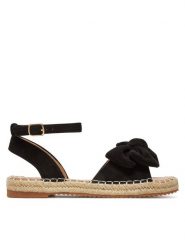 DeeZee Espadryle LE601-107 Czarny. Czarne sandały damskie DeeZee, bez wzorów, z materiału, bez obcasa, bez zapięcia. Za 119.99 zł.