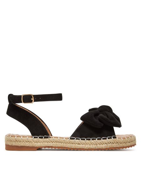 DeeZee Espadryle LE601-107 Czarny. Czarne sandały damskie DeeZee, bez wzorów, z materiału, bez obcasa, bez zapięcia. Za 119.99 zł.