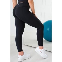 Czarne legginsy damskie z wysokim stanem Be Stronger ultra soft. Czarne legginsy damskie 2SkIN, m, bez wzorów, z elastanu, z podwyższonym stanem, na fitness i siłownię. Za 199.00 zł.