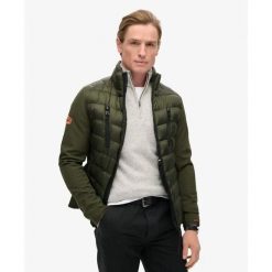 Kurtka softshell hybridowa Superdry Storm. Zielone kurtki męskie Superdry., l, bez wzorów, z materiału, eleganckie, bez kaptura. Za 496.05 zł.