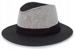 Męski Kapelusz Letni - PANAMA - Wakacyjny - Pako Jeans - Czarne Rondo. Czarne czapki i kapelusze męskie Pako Jeans, na lato, bez wzorów, z jeansu, klasyczne. Za 55.00 zł.