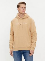 Tommy Jeans Bluza Linear Logo DM0DM17985 Beżowy Regular Fit. Brązowe bluzy męskie Tommy Jeans, m, bez wzorów, z bawełny, bez kaptura. Za 389.99 zł.