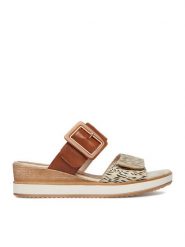 Remonte Klapki CEO-D6463-24 Brązowy. Brązowe klapki damskie Remonte, bez wzorów, ze skóry, bez obcasa. Za 349.99 zł.