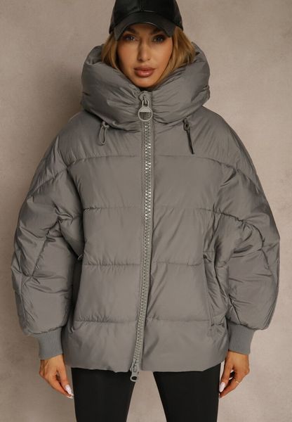 Szara Oversizowa Kurtka Puffer z Kaputrem Mevenassa. Szare kurtki damskie Renee, l, bez wzorów, z dzianiny, bez kaptura. Za 299.99 zł.