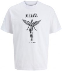 Jack&Jones koszulka t-shirt Nirvana JPRBLUNIRVANA SS TEE 12287521 BRIGHT WHITE 2XL. Białe t-shirty męskie Jack & Jones, m, bez wzorów, bez kołnierzyka. Za 119.99 zł.