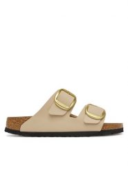 Birkenstock Klapki Arizona Big Buckle 1031429 Beżowy. Brązowe klapki damskie Birkenstock, bez wzorów, z syntetyku, bez obcasa. Za 539.99 zł.