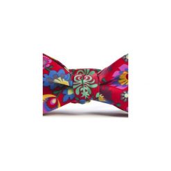 Mucha wiązna FOLK kwiaty łowickie. Czerwone krawaty i muchy Hisoutfit, w kwiaty, z materiału, wizytowe. Za 89.00 zł.