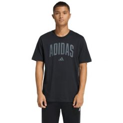 Koszulka męska adidas Collegiate Lineage. Czarne koszulki sportowe męskie Adidas, m, bez wzorów, z bawełny, bez kołnierzyka, bez ramiączek, na fitness i siłownię. Za 94.99 zł.