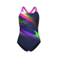 Damski kostium kąpielowy 1-częściowy Arena Diagonals PR. Niebieskie kostiumy jednoczęściowe damskie Arena, s, bez wzorów, sportowe, do pływania. Za 301.00 zł.