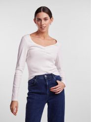 Pieces Bluzka 17135564 Biały Slim Fit. Białe bluzki damskie Pieces, xl, bez wzorów, z bawełny, bez kołnierzyka, bez ramiączek. Za 119.99 zł.
