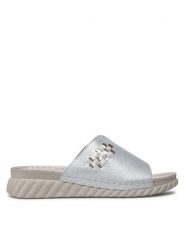 Go Soft Klapki EST-2299-02 Srebrny. Szare klapki damskie GO SOFT, bez wzorów, ze skóry, bez obcasa. Za 149.99 zł.