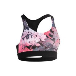 Stanik fitness kardio 500 z nadrukiem (kwiaty). Czarne obuwie sportowe damskie DOMYOS, bez wzorów, z elastanu, na fitness i siłownię. Za 49.99 zł.