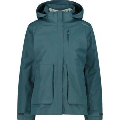 Kurtka puchowa z odpinanym kapturem dla kobiet CMP. Zielone kurtki sportowe damskie CMP, bez wzorów, z puchu, trekkingowe. Za 670.60 zł.