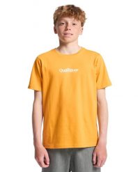Koszulka z krótkim rękawem dla Chłopcy FINELINE Żółty. Żółte t-shirty dla chłopców Quiksilver, bez wzorów, z bawełny, bez ramiączek. Za 37.50 zł.