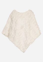 Jasnobeżowe Ponczo Ozdobione Tłoczeniem Dairis. Brązowe swetry damskie Born2be, uniwersalny, z aplikacjami, z jeansu, eleganckie, bez kołnierzyka, bez ramiączek, bez kaptura. Za 159.99 zł.