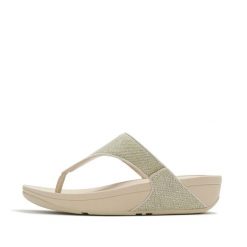 Klapki między palcami damskie FitFlop Lulu Shimmerglitz. Żółte sandały damskie FIT FLOP, bez wzorów, bez obcasa, bez zapięcia. Za 296.99 zł.