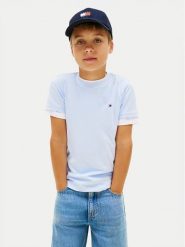 Tommy Hilfiger T-Shirt KB0KB06879 Niebieski jasny Regular Fit. Niebieskie t-shirty dla chłopców Tommy Hilfiger, bez wzorów, z bawełny, bez ramiączek. Za 109.99 zł.