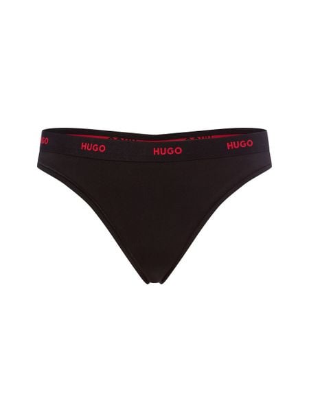 HUGO Stringi Kobiety Bawełna czarny, XS. Czarne stringi damskie Hugo, xs, bez wzorów, z bawełny. Za 95.95 zł.
