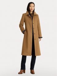 LAUREN RALPH LAUREN Płaszcz wełniany 297P23444001 Brązowy jasny Regular Fit. Brązowe płaszcze damskie Lauren Ralph Lauren, na zimę, bez wzorów, z wełny, bez kaptura. Za 2,199.00 zł.
