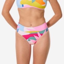 Dół kostiumu kąpielowego damski Decathlon Nora Colorama. Czerwone bikini damskie OLAIAN, bez wzorów. Za 69.99 zł.