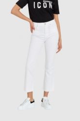 7 FOR ALL MANKIND Białe jeansy damskie z poszerzoną surowo zakończoną nogawką HW Slim Kick, Rozmiar 28. Białe jeansy damskie 7 for all mankind. W wyprzedaży za 446.99 zł.