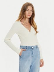TWINSET Sweter 242TP3132 Écru Slim Fit. Swetry damskie Twinset, xs, bez wzorów, z wiskozy, bez kołnierzyka, bez ramiączek, bez kaptura. Za 879.99 zł.