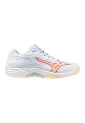Damskie buty halowe Mizuno Thunder Blade Z. Białe obuwie sportowe damskie Mizuno, bez wzorów, z materiału, do biegania. Za 309.99 zł.