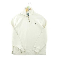 Second life - Męski sweter beżowy z golfem - Stan bardzo dobry. Brązowe buty sportowe męskie Ralph Lauren, bez zapięcia, na golfa. Za 255.56 zł.